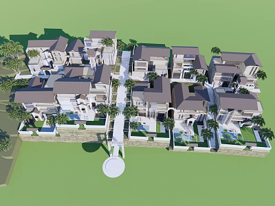 New Chinese style single-family villa multi-storey residence 3d model