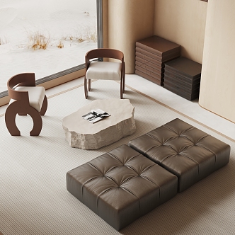 Quiet sofa tea table combination hair tea table combination 3d model