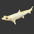 Detailed White Shark Model Placed on Dark Background Showing Reflection