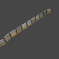 Worn Concrete Barriers With Rough Surface Segmented Structure And Yellow Sections 3d model