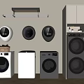 Various Washing Machines Including Wall Mounted And Freestanding Design Models 3d model
