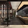 Traditional Hotpot Restaurant Interior With Wooden Decor Lanterns And Open Dining Area