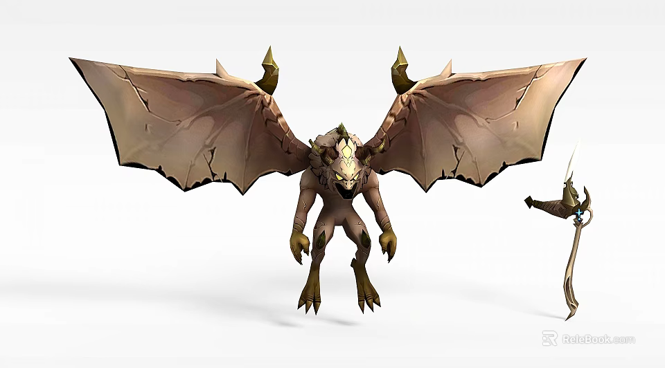 Inflatable Mythical Monster Design With Large Bat Like Wings And Clawed Limbs 3d model 