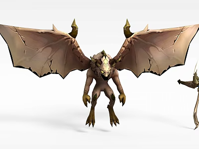Inflatable Mythical Monster Design With Large Bat Like Wings And Clawed Limbs 3d model
