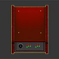 Red Arcade Machine With Classic Screen Control Panel And Anime Character Artwork