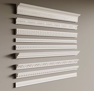 French Gypsum Line Top Corner Line 3d model