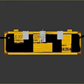 Yellow Wooden Crate With Metal Clasps And Serial Numbers On Surface