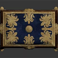Elegant Wooden Display Shelf With Gold Accents Showcasing Exquisite Decorative Items