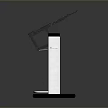 Sturdy Workstation Stand With Black Countertop White Support Frame And Stable Base