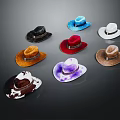 Stylish Cowboy Hats In Various Colors And Different Designs For Fashionable