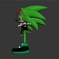 Green Hedgehog Character With Pink Bow Black Jacket And Green Black Shoes Arms Outstretched