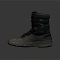 Durable Dark High Top Work Boots With Thick Soles And Worn Look For Outdoor Use