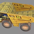 CAT 797 Yellow Dump Truck With Large Tires And Open Heavy Duty Structure
