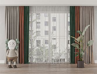 Modern Curtains 3d model