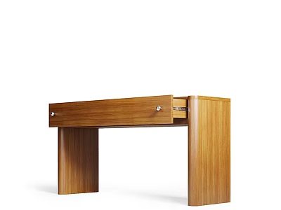 Wooden Desk with Single Drawer and Simple Design for Home Office Study Room 3d model