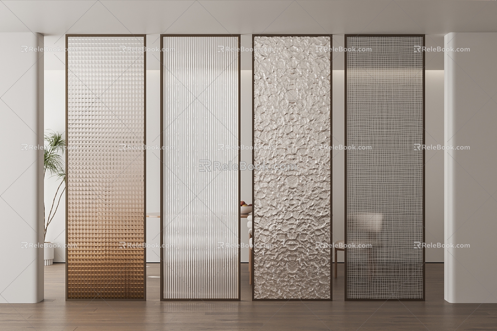 Glass partition Changhong glass partition wire glass partition gradient glass partition water corrugated glass 3d model