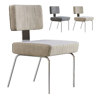 Modern Dining Chairs With Upholstered Seat And Metal Legs In Multiple Colors 3d model