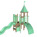 Modern slide children's activity venue 3d model