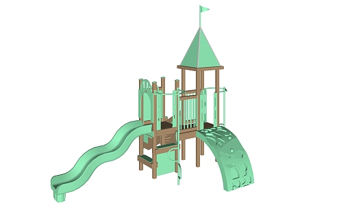 Modern slide children's activity venue 3d model