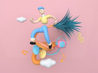 Modern Game Character Personality Cartoon Abstract Casual Character Theme 3d model