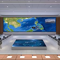 Command Hall of Modern Monitoring Room 3d model