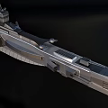 Futuristic Sci-Fi Warship Model With Metallic Body Detailed Structure And Advanced Design Features