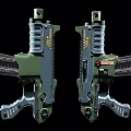 Tactical Military Firearm With Green Blue Design Emblem Magazine And Combat Parts