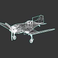 Vintage White And Yellow Fighter Aircraft With R Mark On Tail And Spiral Propeller
