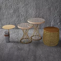 Stylish Round Coffee Tables With Wicker Bases Wooden Tops And Metal Frames