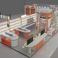 Modern Retail Store Interior Design With Shelves Counter Lighting And Layout 3d model