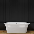 White Shower Curtain With Black Trim For Modern Bathroom Bathtub Decor