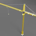 Yellow Industrial Tower Crane With Long Boom And Stable Mast Structure