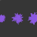 Purple Flowering Plants With Green Leaves In Clusters On Black Background