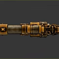 Steampunk Pistol With Brass Metallic Body Wooden Grip Gear Mechanism And Telescopic Scope