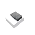 Black Integrated Circuit Chip Mounted On Gray Base With Metal Pins