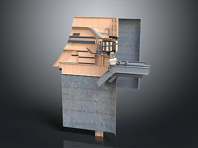 Heavy Duty Industrial Equipment Featuring Multi Layered Metal Frames And Platform Structures 3d model