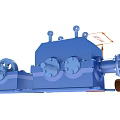 Industrial Equipment Blue Gear Mechanical Structure With Metal Housing Components