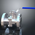 Stainless Steel Industrial Ball Valve With Blue Handle And Flange Connection Design