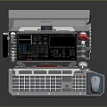 Ambulance Emergency Control Console With Digital Display Screen Buttons And Stand 3d model