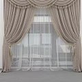 Elegant Beige Curtains With Tassel Trim And Sheer Undercurtain For Living Room Window