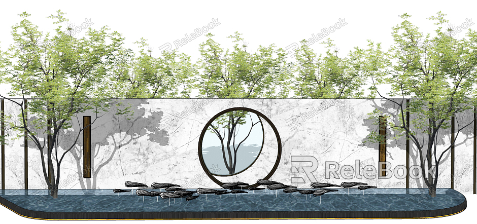 New Chinese style landscape wall model