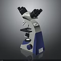 Binocular Laboratory Microscope With Blue White Body And Adjustable Stage For Scientific Research