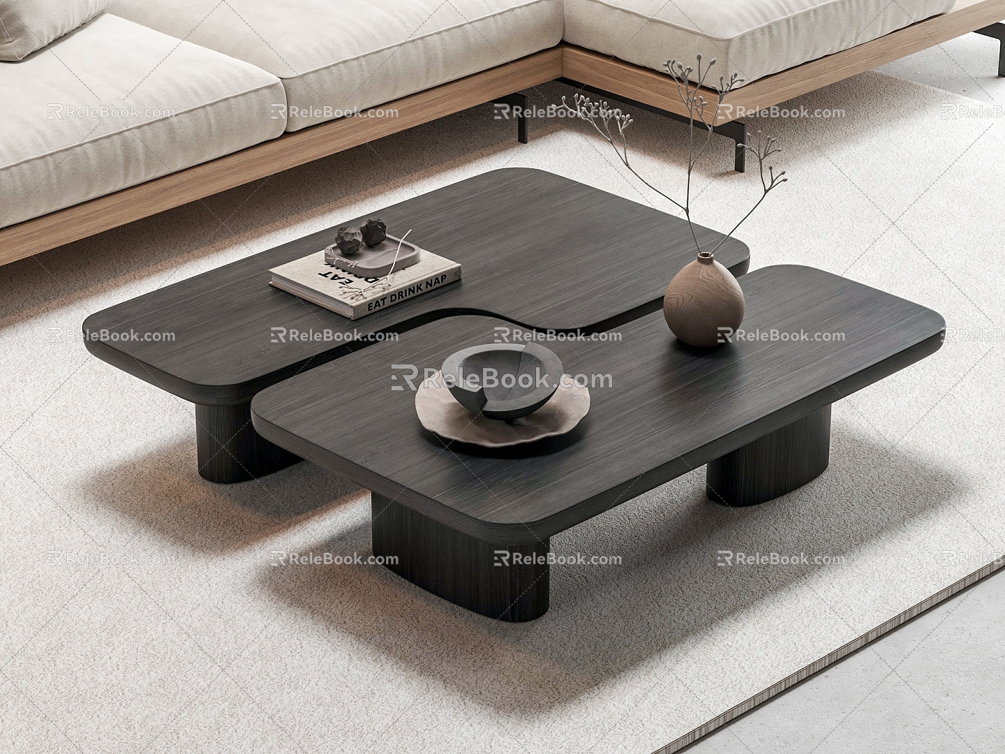 Poliform ERNEST coffee table minimalist coffee table square coffee table 3d model