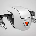 Smart Machine With White Exterior Mechanical Structure And Orange Triangle Symbol 3d model