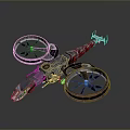 Futuristic Drone With Large Black Rotors And Silver Gray Complex Structure 3d model