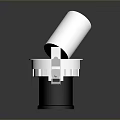 Modern White Furniture Trash Can With Tilted Lid And Black Base