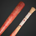 Red Wooden Baseball Bats With Natural Textured Surface For Sports Training Use