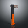 Black Axe Head With Orange Handle As Professional Cutting Tool Equipment