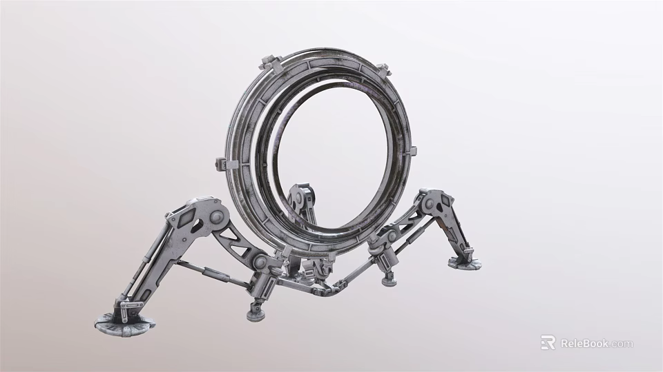 Industrial Mechanical Structure Design With Circular Metallic Frame And Supportive Legs 3d model 