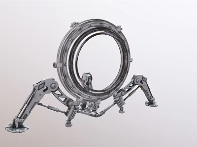 Industrial Mechanical Structure Design With Circular Metallic Frame And Supportive Legs 3d model
